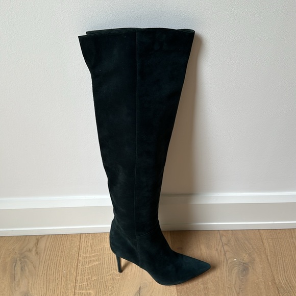 Gianvito Rossi Tall Suede Boots in Forest Green - Picture 8 of 14